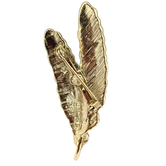 Vintage Marked Gerrys Gold-Tone Pair of Feathers Brooch Pin - Picture 4 of 7